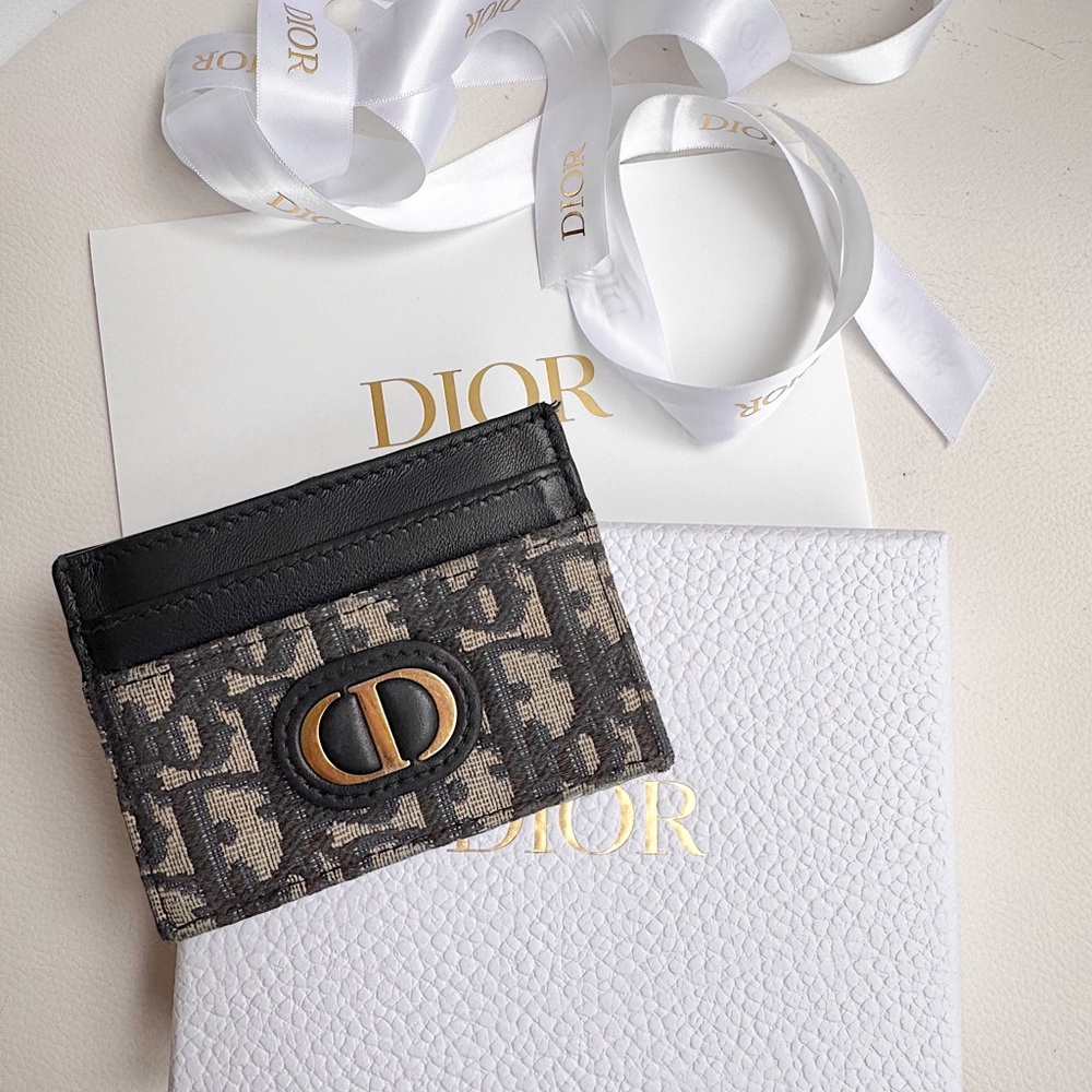 SOLD‼️Dior Oblique Jacquard 30 Montaigne Freesia Card Case Holder Blue Compact - Picture 6 of 16